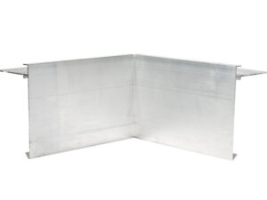 Aluminium trim 110mm face x 64mm fixing arm Internal Corner