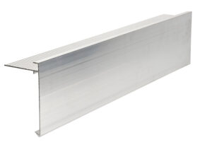 Aluminium trim 110mm face x 64mm fixing arm – 3m Length