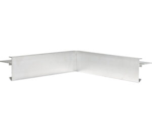 Aluminium Roof Trim: 45mm Face x 45mm Fixing Arm Internal corner