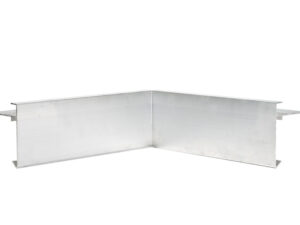 Aluminium Roof Trim: 60mm Face x 64mm Fixing Arm, Internal corner